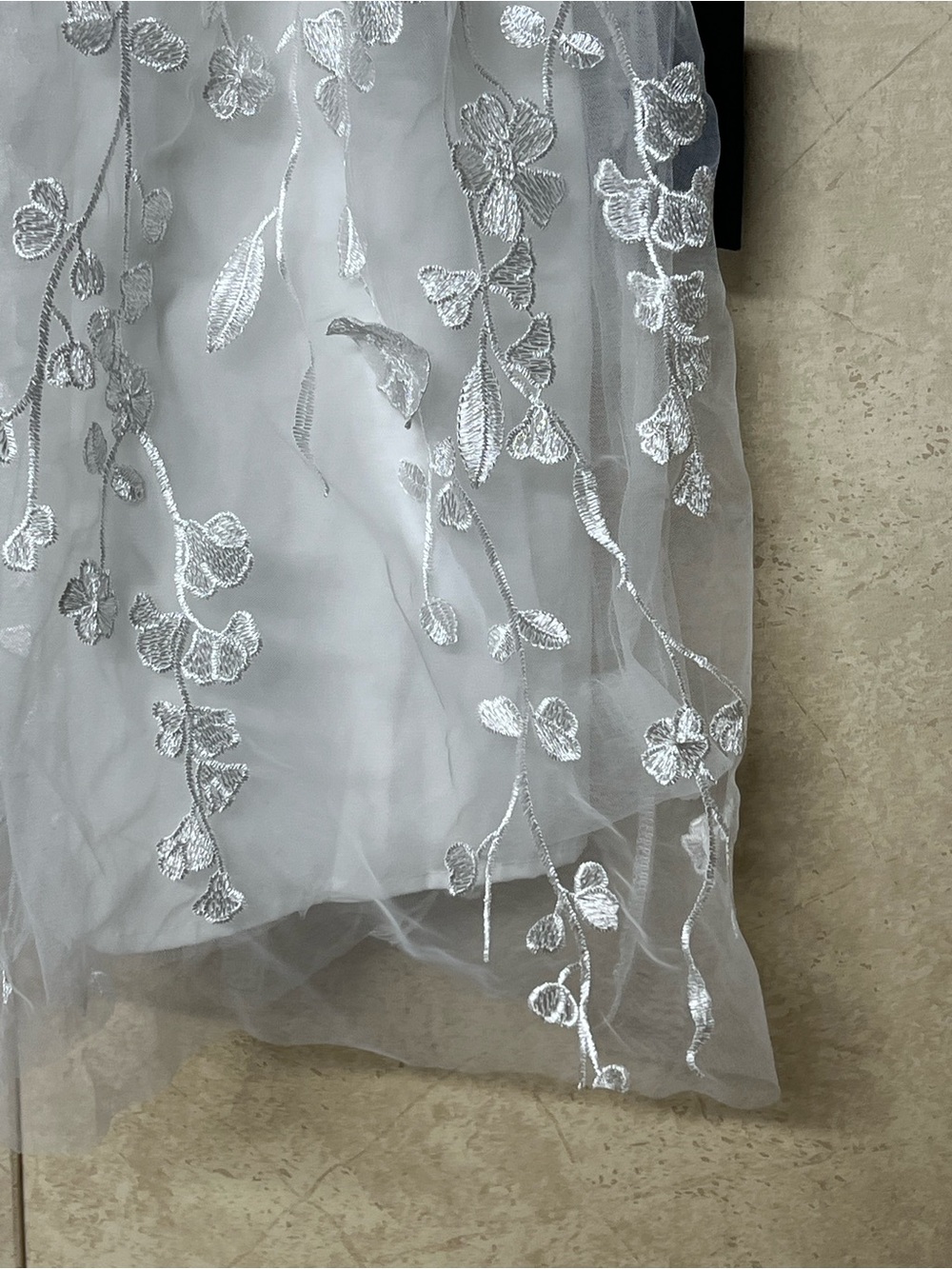 Lulus NWT classic romance white 3D floral appliqué tie strap mini dress feminine - Picture 10 of 15